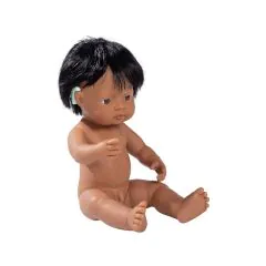 MUÑECA INCLUSIVA PRÓTESIS AUDITIVA DE 38 CM Terence